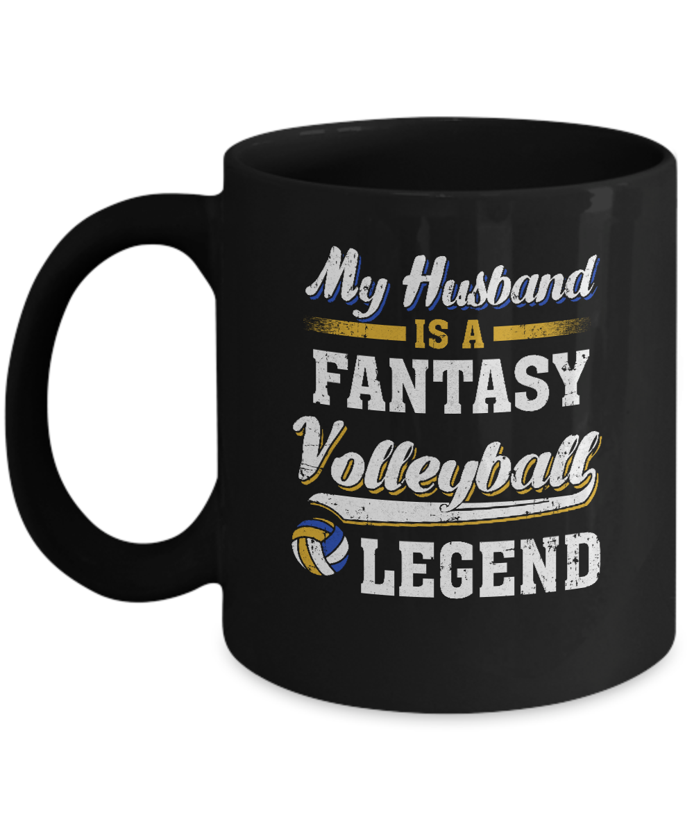 My Husband Is A Fantasy Volleyball Legend Mug-Coffee Mug-11oz Mug-Black