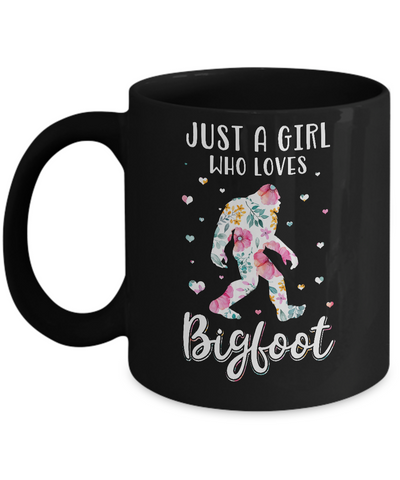 Flower Just A Girls Who Loves Bigfoot Mug-Coffee Mug-11oz Mug-Black