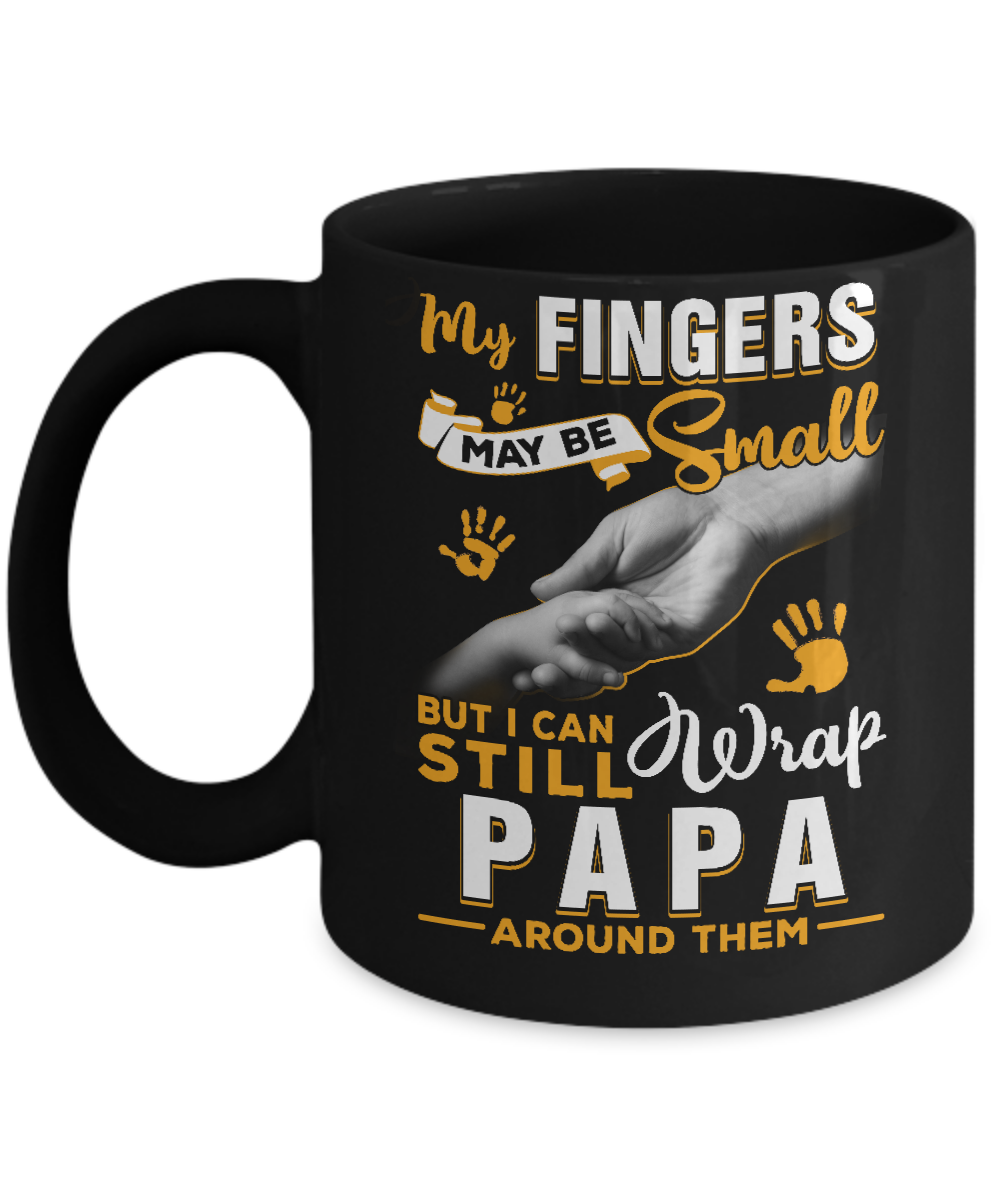 My Fingers May Be Small But I Can Still Wrap Papa Youth Mug-Coffee Mug-11oz Mug-Black