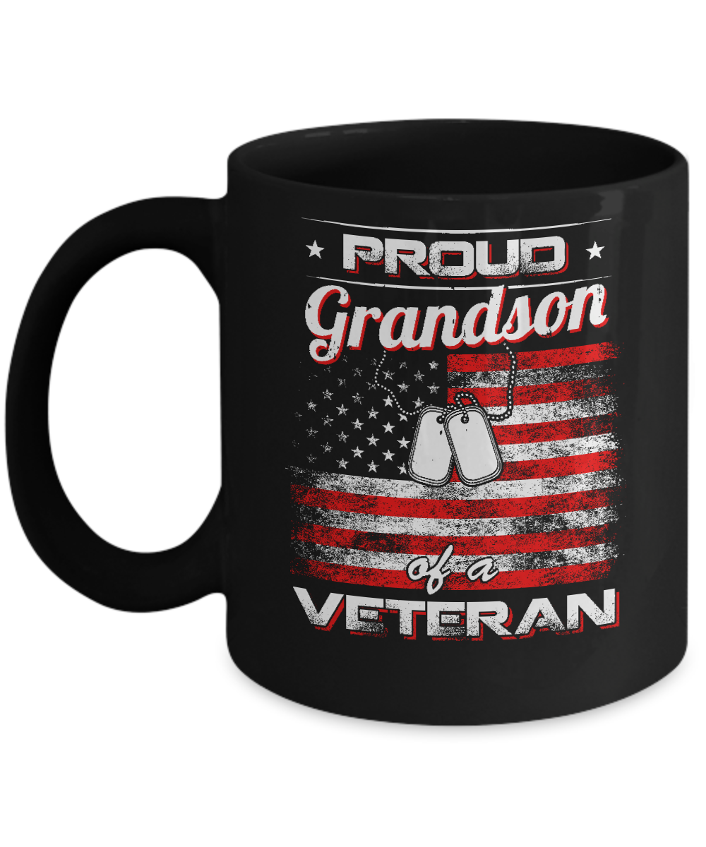 Proud Grandson Of A Veteran Mug-Coffee Mug-11oz Mug-Black