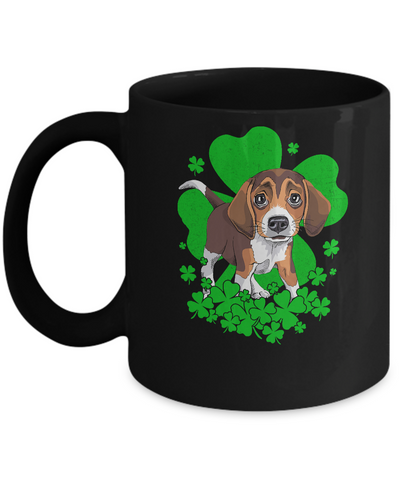 Beagle St. Patrick's Day Clovers Mug-Coffee Mug-11oz Mug-Black