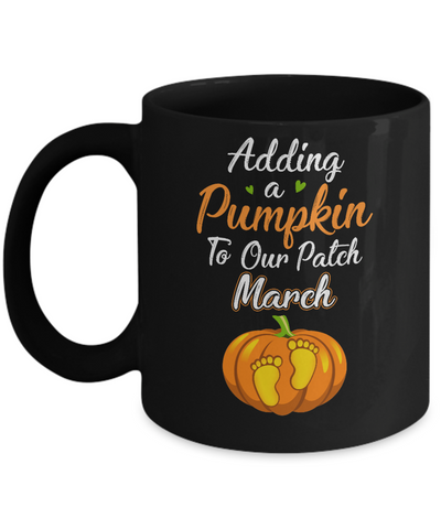 Halloween Pumpkin Pregnancy Mom Due Date In March 2021 Mug-Coffee Mug-11oz Mug-Black