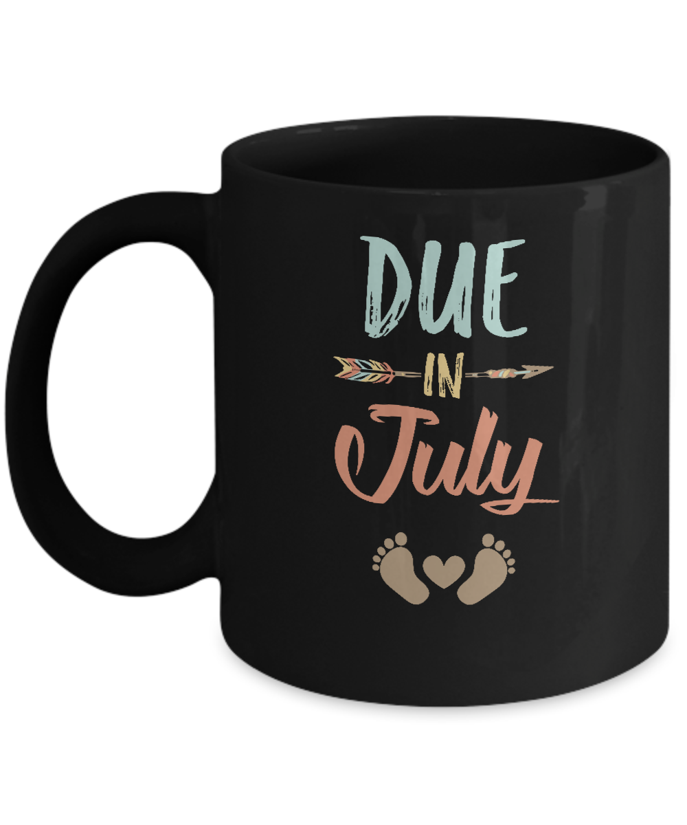 Due Date July 2021 Announcement Mommy Bump Pregnancy Mug-Coffee Mug-11oz Mug-Black