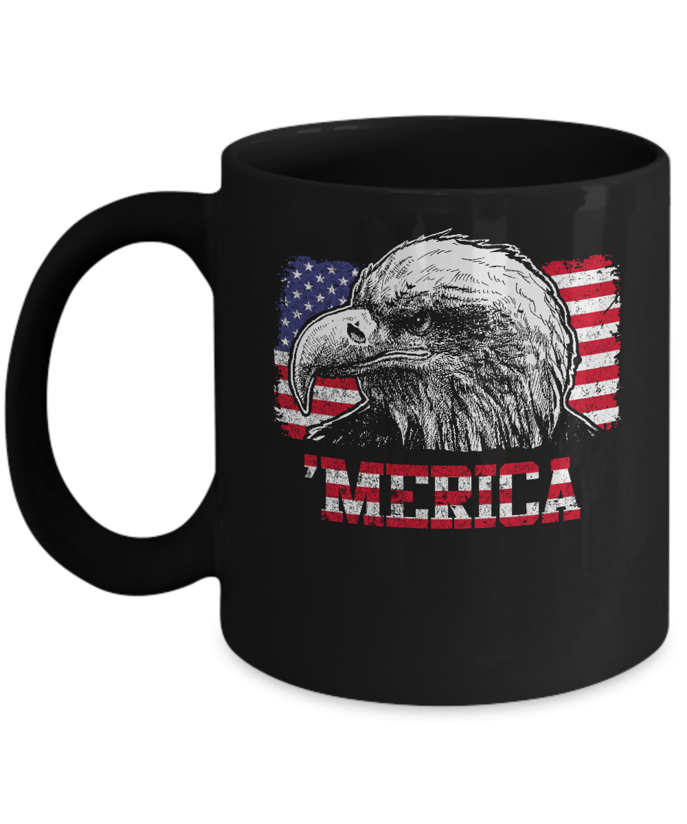 Usa Pride Merica Mullet Eagle 4Th Of July Mug-Coffee Mug-11oz Mug-Black