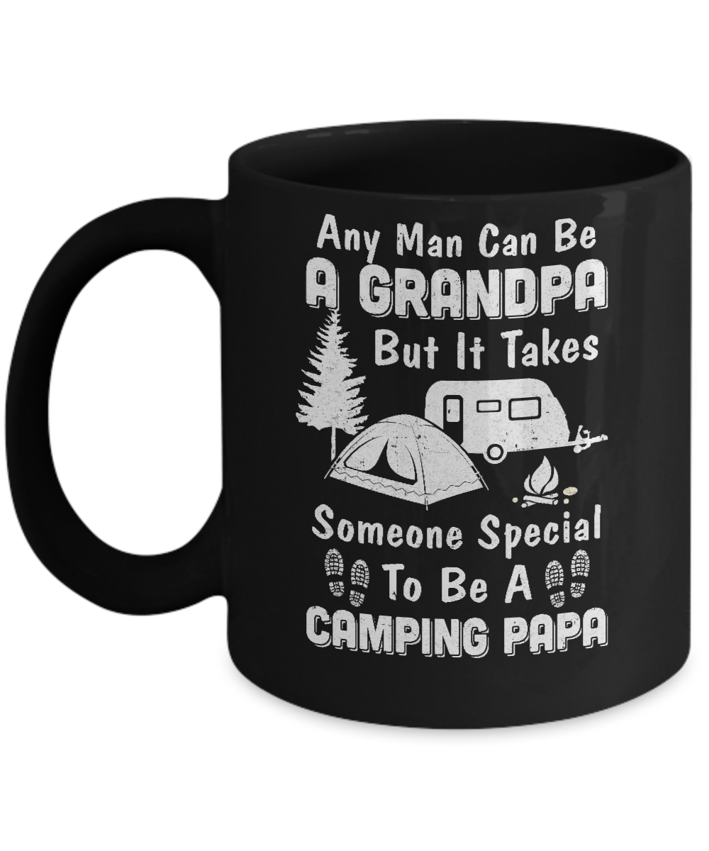 Camping Papa Grandpa Fathers Day Gift Mug-Coffee Mug-11oz Mug-Black