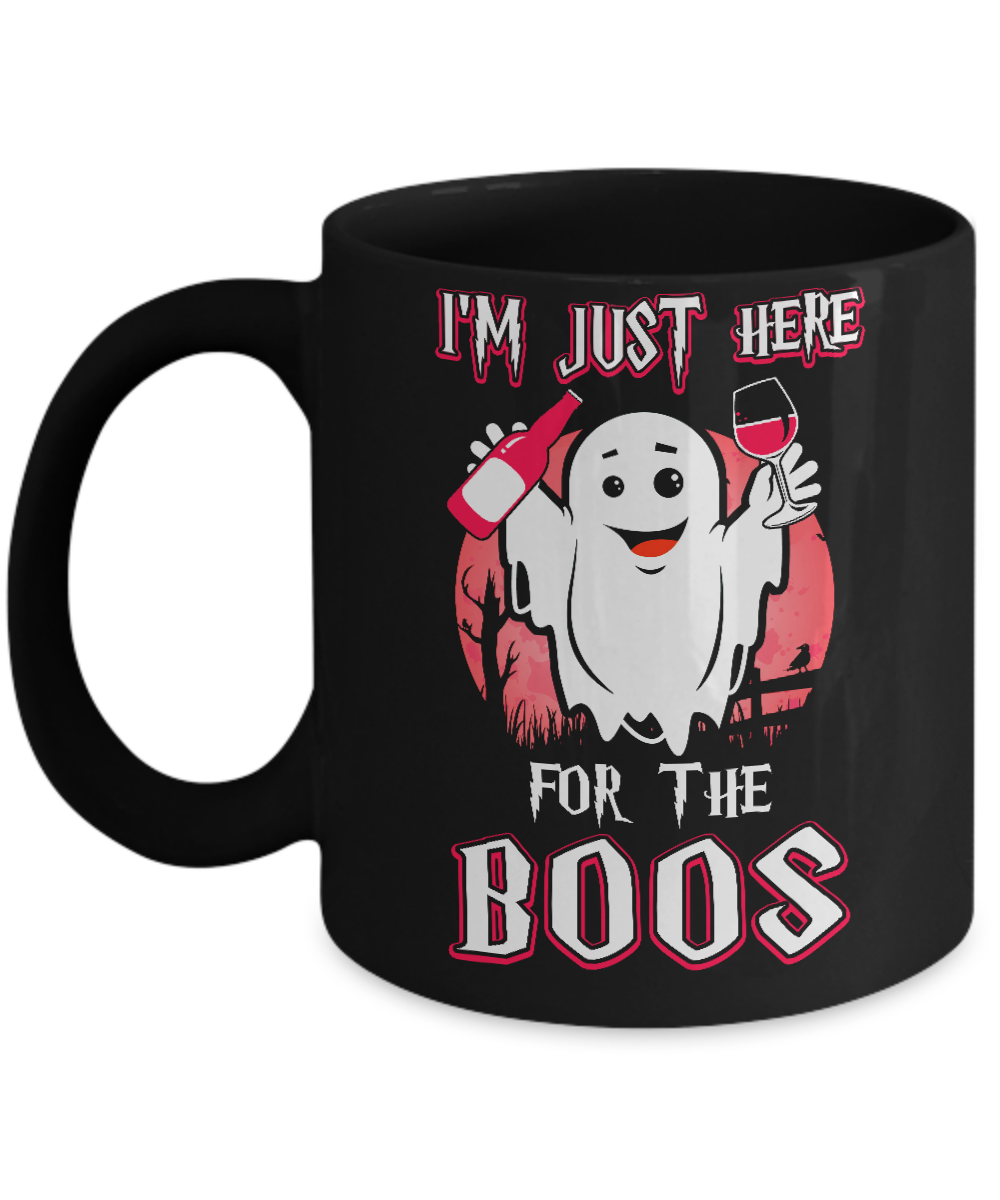 I'm Just Here For The Boos Halloween Wine Mug