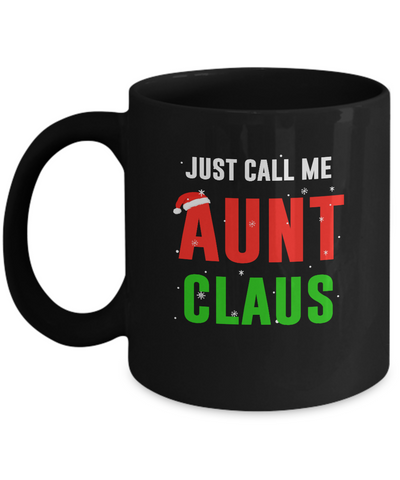 Santa Aunt Claus Matching Family Christmas Pajamas Mug-Coffee Mug-11oz Mug-Black
