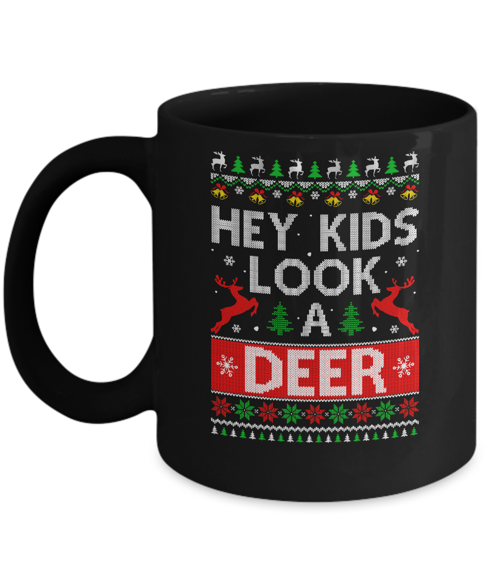 Hey Kids Look A Deer Family Ugly Sweater Christmas Mug