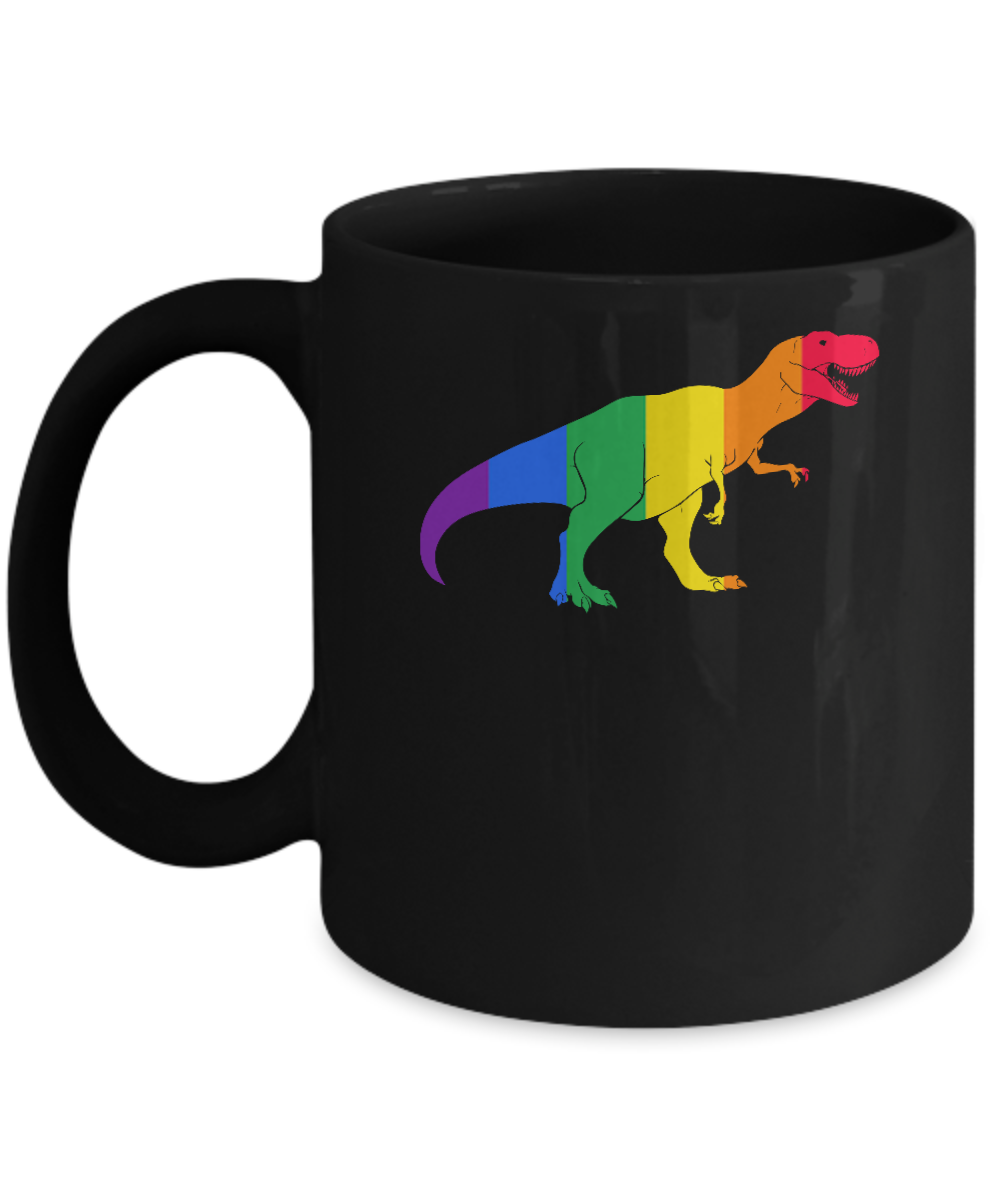 Pride LGBT Dinosaur T REX Gift Rainbow LGBT Gay Lesb Mug