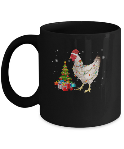 Vintage Chicken Merry Christmas Light Led Mug-Coffee Mug-11oz Mug-Black