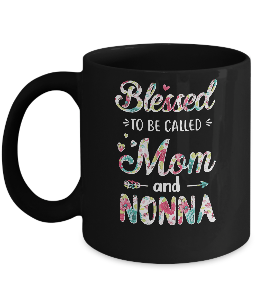 Mothers Day Gifts Blessed To Be Called Mom And Nonna Mug-Coffee Mug-11oz Mug-Black