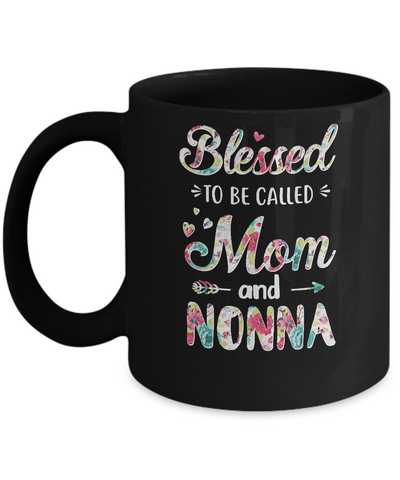 Mothers Day Gifts Blessed To Be Called Mom And Nonna Mug-Coffee Mug-11oz Mug-Black