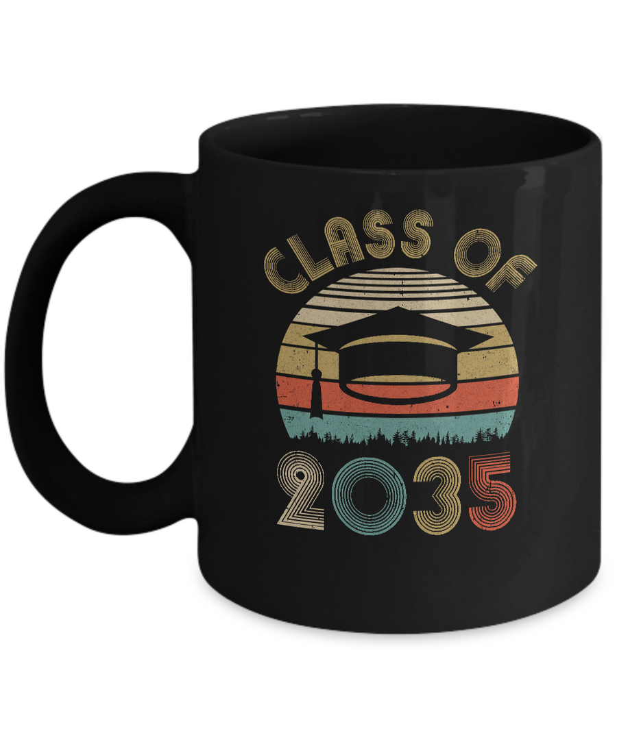 Class Of 2035 Grow With Me Graduation First Day Of School Mug-Coffee Mug-11oz Mug-Black