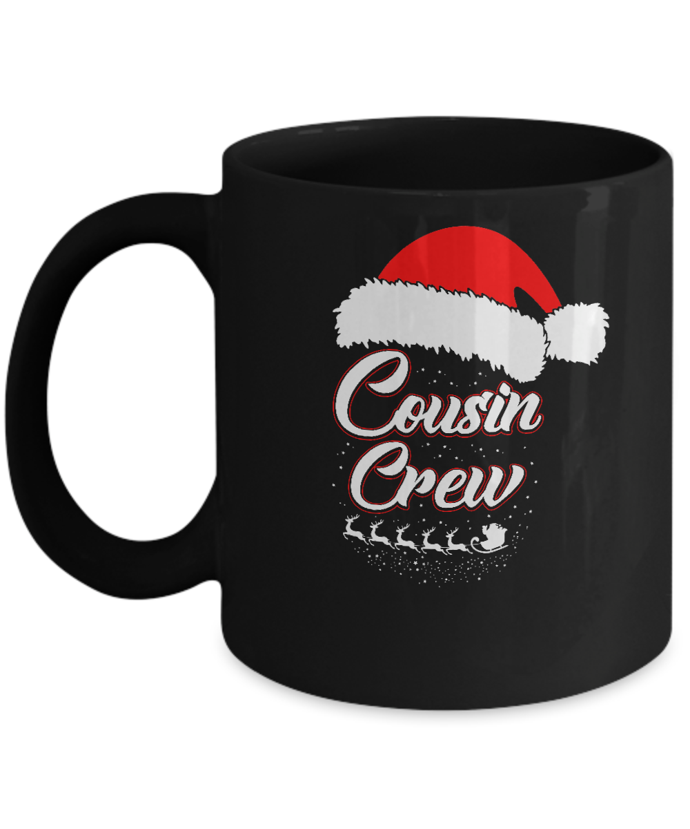 Cousin Crew Matching Family Funny Christmas Mug-Coffee Mug-11oz Mug-Black