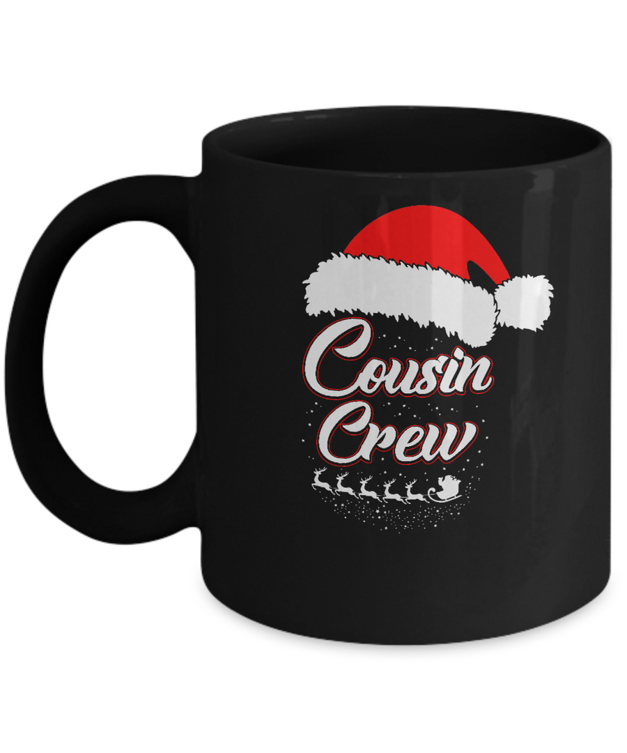 Cousin Crew Matching Family Funny Christmas Mug-Coffee Mug-11oz Mug-Black