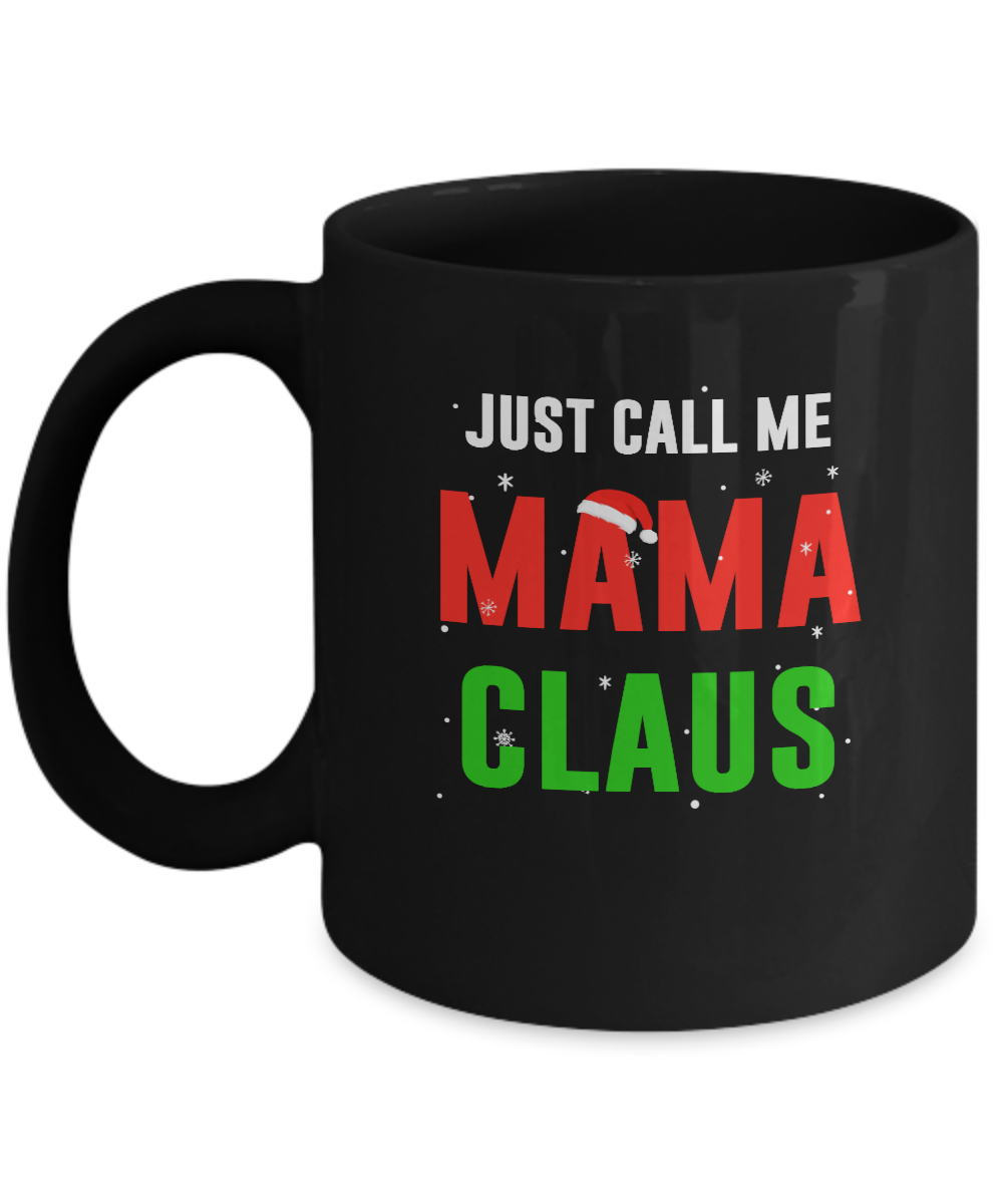 Santa Mama Claus Matching Family Christmas Pajamas Mug-Coffee Mug-11oz Mug-Black