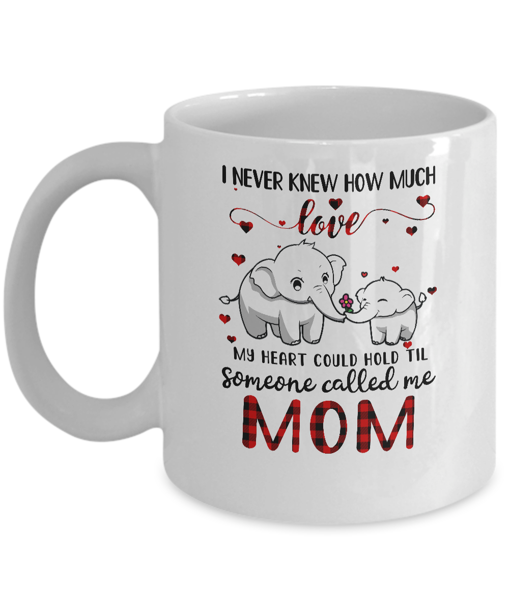 Someone Called Me Mom Elephant Red Plaid Mother's Day Mug