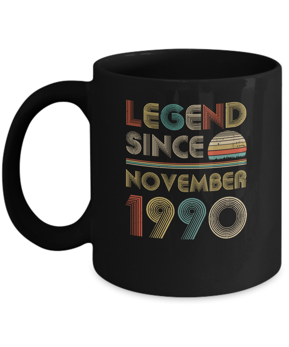 Legend Since November 1990 Vintage 31th Birthday Gifts Mug-Coffee Mug-11oz Mug-Black