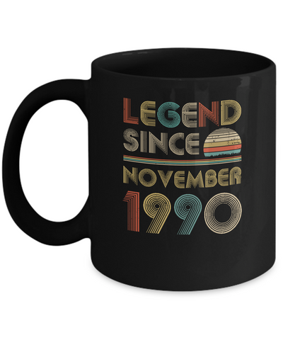 Legend Since November 1990 Vintage 31th Birthday Gifts Mug-Coffee Mug-11oz Mug-Black