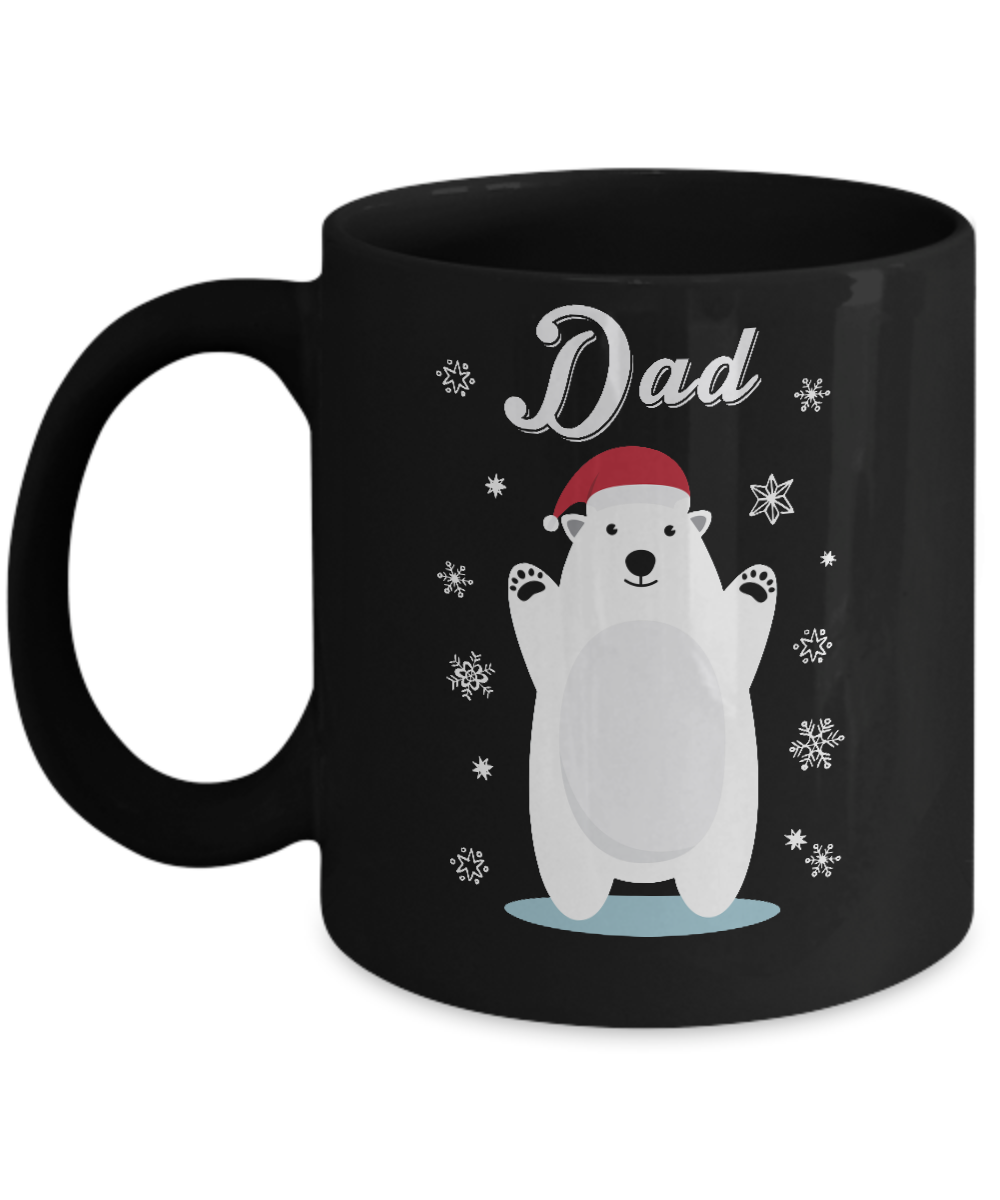 Dad Bear Christmas Santa Pajamas Mug-Coffee Mug-11oz Mug-Black