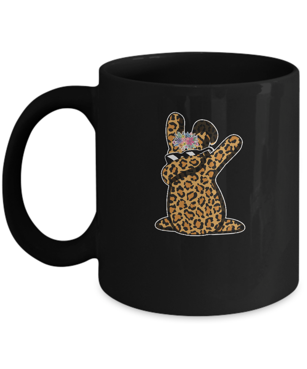 Funny Easter Gift For Her Teen Girls Dabbing Bunny Leopard Mug