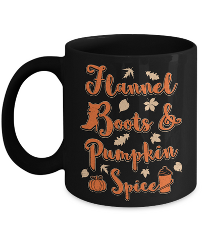 Flannel Boots And Pumpkin Spice Autumn Mug-Coffee Mug-11oz Mug-Black