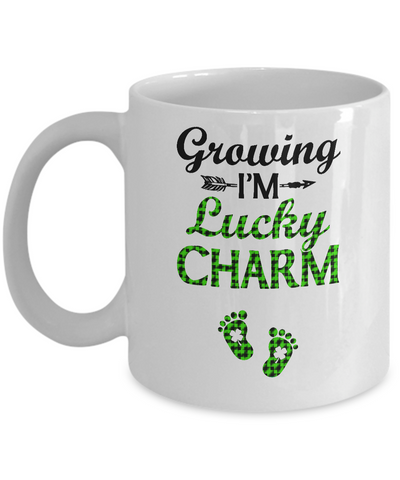 Pregnancy Announcement Gift Funny St Patricks Day Pregnant Mug-Coffee Mug-11oz Mug-White