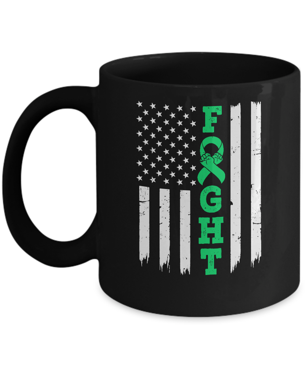 Lymphoma Liver Cancer Awareness American Flag Distressed Mug-Coffee Mug-11oz Mug-Black
