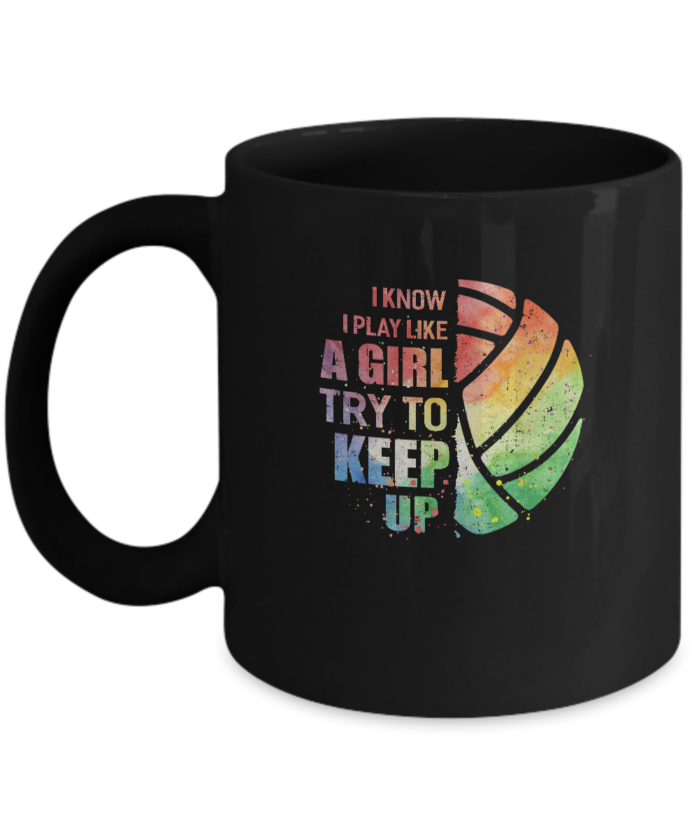 Yeah I Play Like A Girl Volleyball Girl Mug-Coffee Mug-11oz Mug-Black