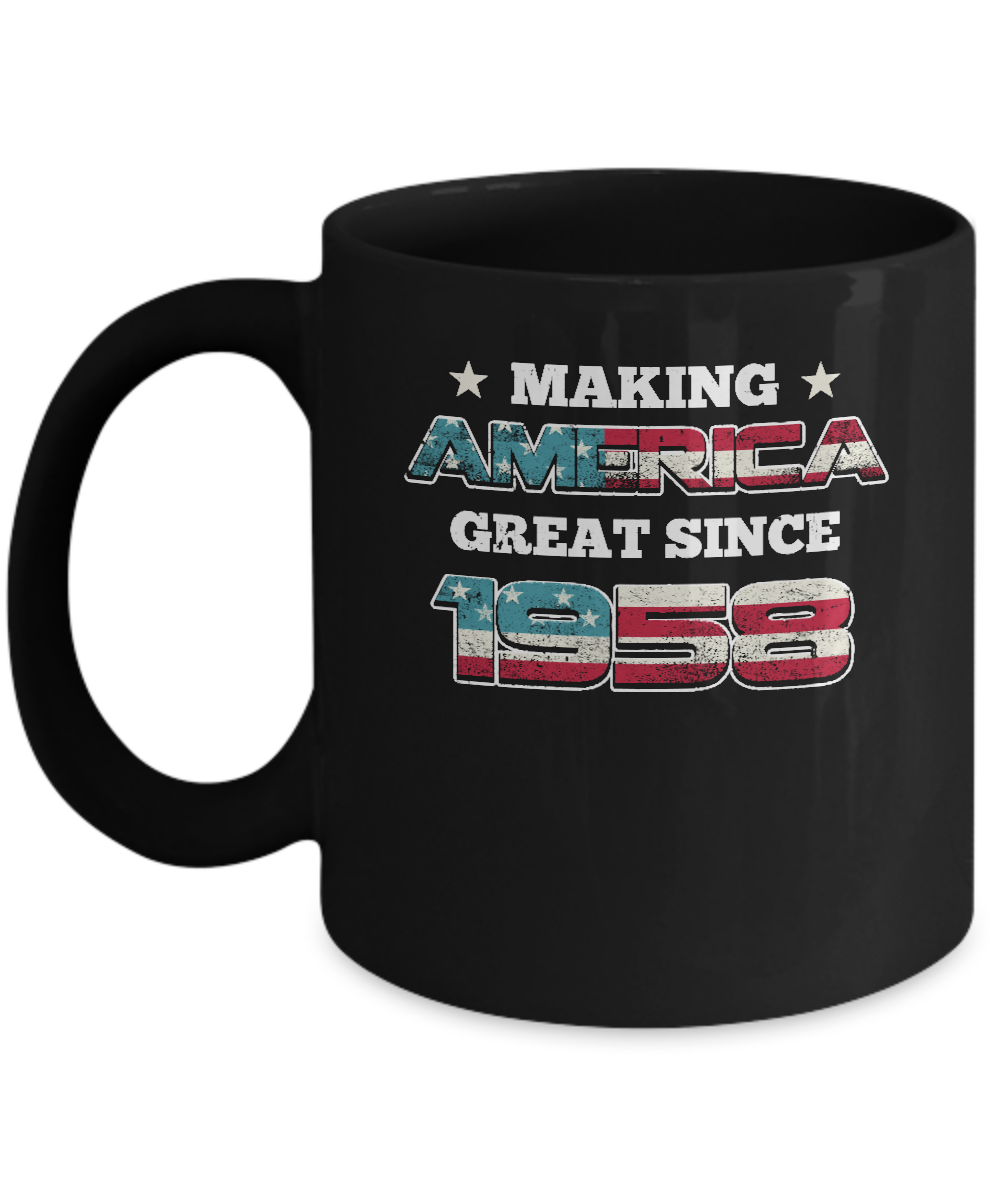 Making America Great Since 1958 63th Birthday Mug-Coffee Mug-11oz Mug-Black