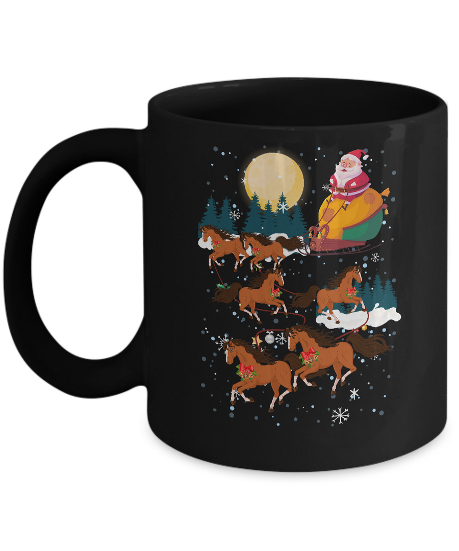Funny Christmas Horse Reindeer Lover Santa Gift Mug-Coffee Mug-11oz Mug-Black