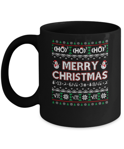 Merry Christmath Funny Math Christmas Ugly Sweaters Mug-Coffee Mug-11oz Mug-Black
