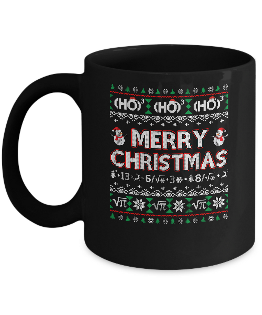 Merry Christmath Funny Math Christmas Ugly Sweaters Mug-Coffee Mug-11oz Mug-Black