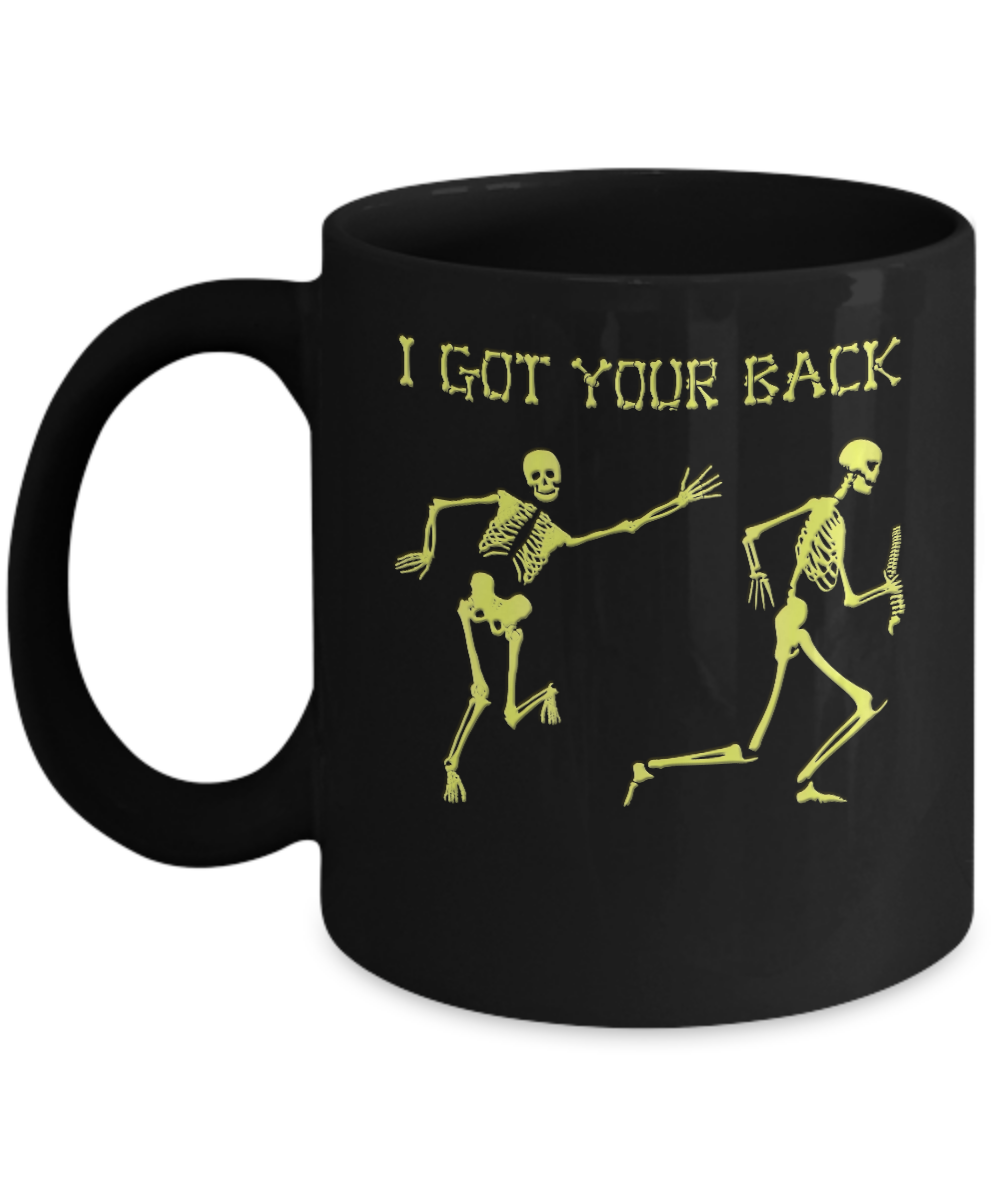 Funny Skeleton Halloween I Got Your Back Mug-Coffee Mug-11oz Mug-Black