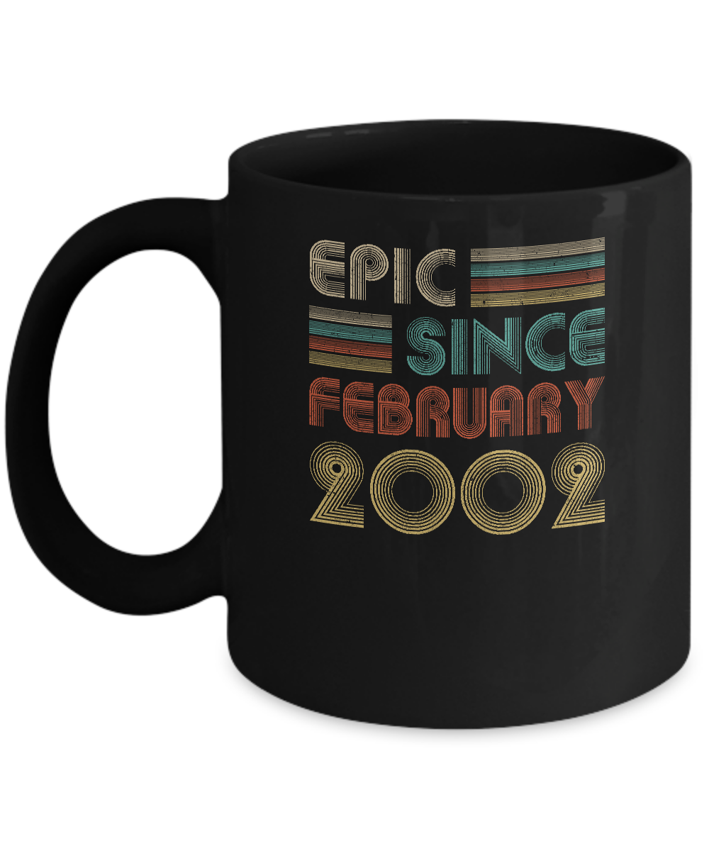 Epic Since February 2002 Vintage 19th Birthday Gifts Mug-Coffee Mug-11oz Mug-Black