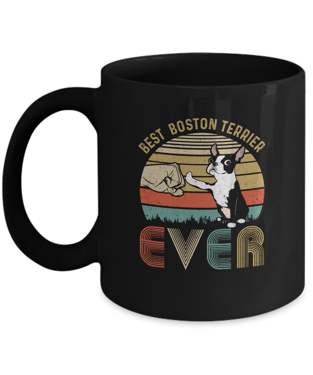 Vintage Best Boston Dad Ever Bump Fit Funny Dad Gifts Mug-Coffee Mug-11oz Mug-Black