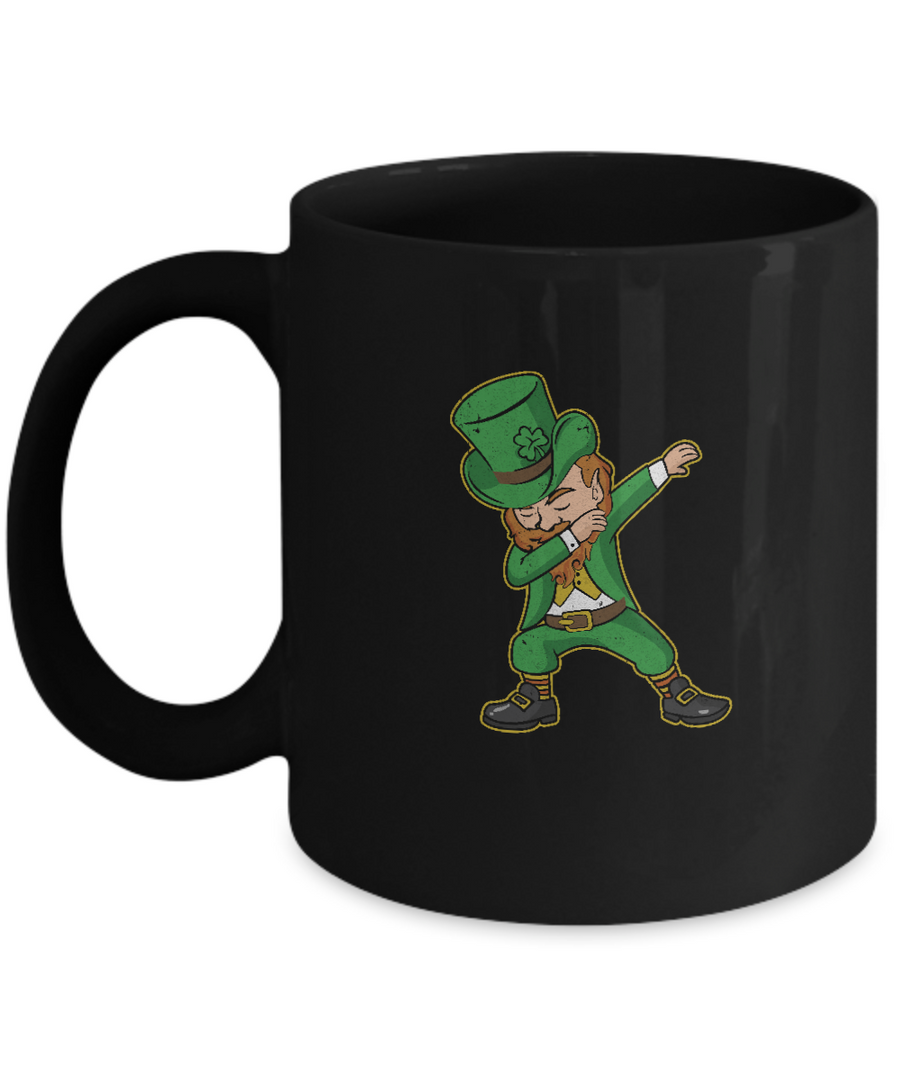 Dabbing St Patricks Day Leprechaun Mug-Coffee Mug-11oz Mug-Black