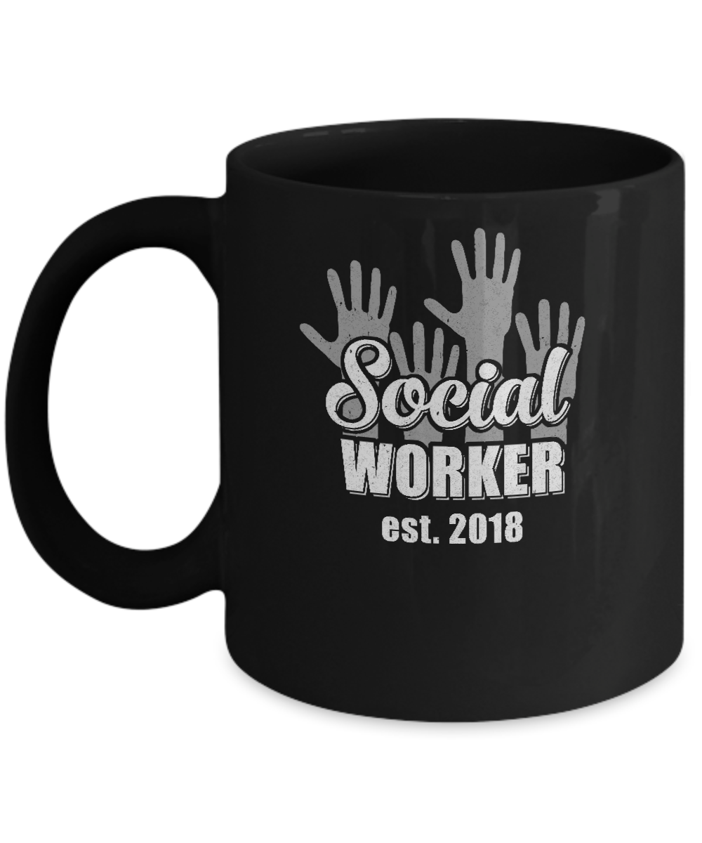 Social Work Graduation Gift For Social Workers Est 2018 Mug-Coffee Mug-11oz Mug-Black
