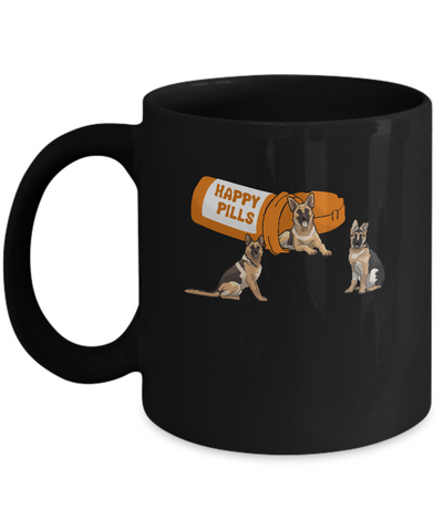 German Shepherd Happy Pills Mug-Coffee Mug-11oz Mug-Black
