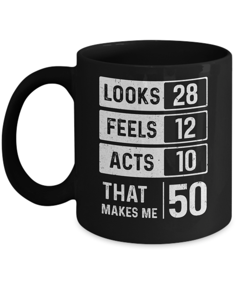 1971 50th Years Old Birthday Looks Feels Acts Make Me 50th Mug-Coffee Mug-11oz Mug-Black