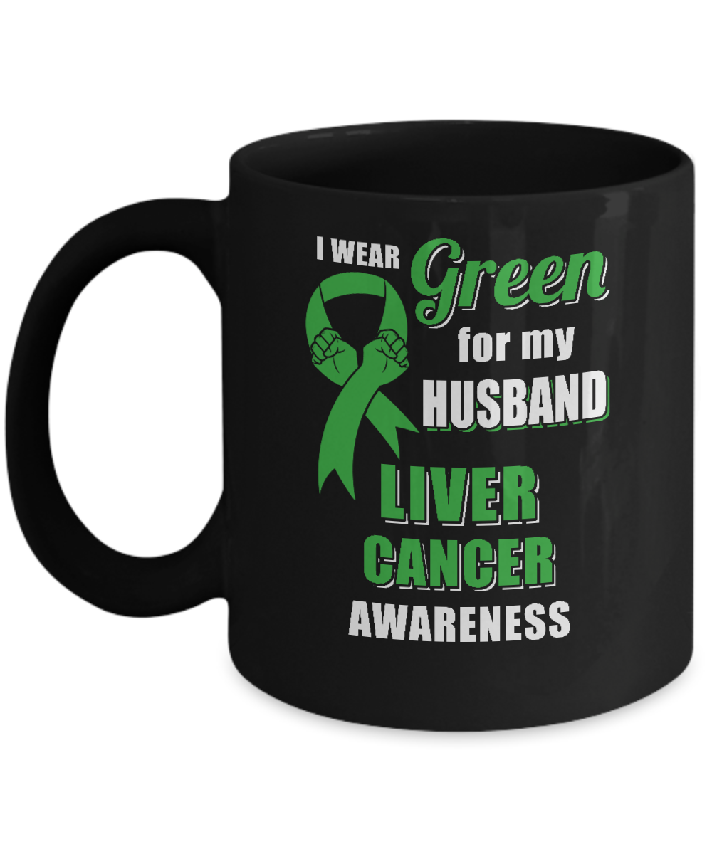 I Wear Green For My Husband Liver Cancer Wife Mug-Coffee Mug-11oz Mug-Black