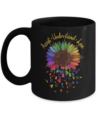 Floral Autism Awareness Daisy Flower For Mom Women Mug-Coffee Mug-11oz Mug-Black