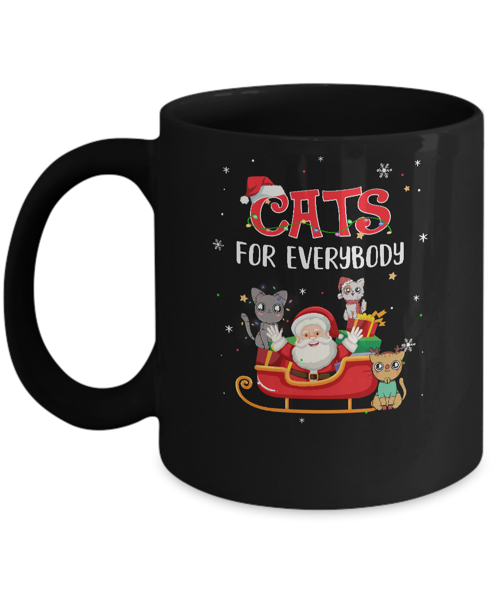 Cats For Everybody Christmas Cute Cat Lover Mug-Coffee Mug-11oz Mug-Black