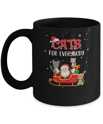 Cats For Everybody Christmas Cute Cat Lover Mug-Coffee Mug-11oz Mug-Black