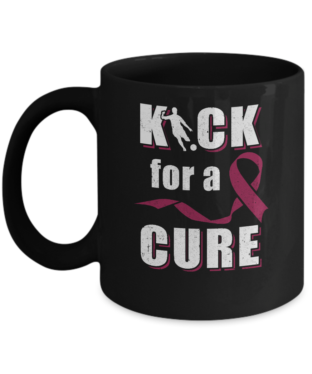 Kick For A Cure Soccer Multiple Myeloma Awareness Mug-Coffee Mug-11oz Mug-Black