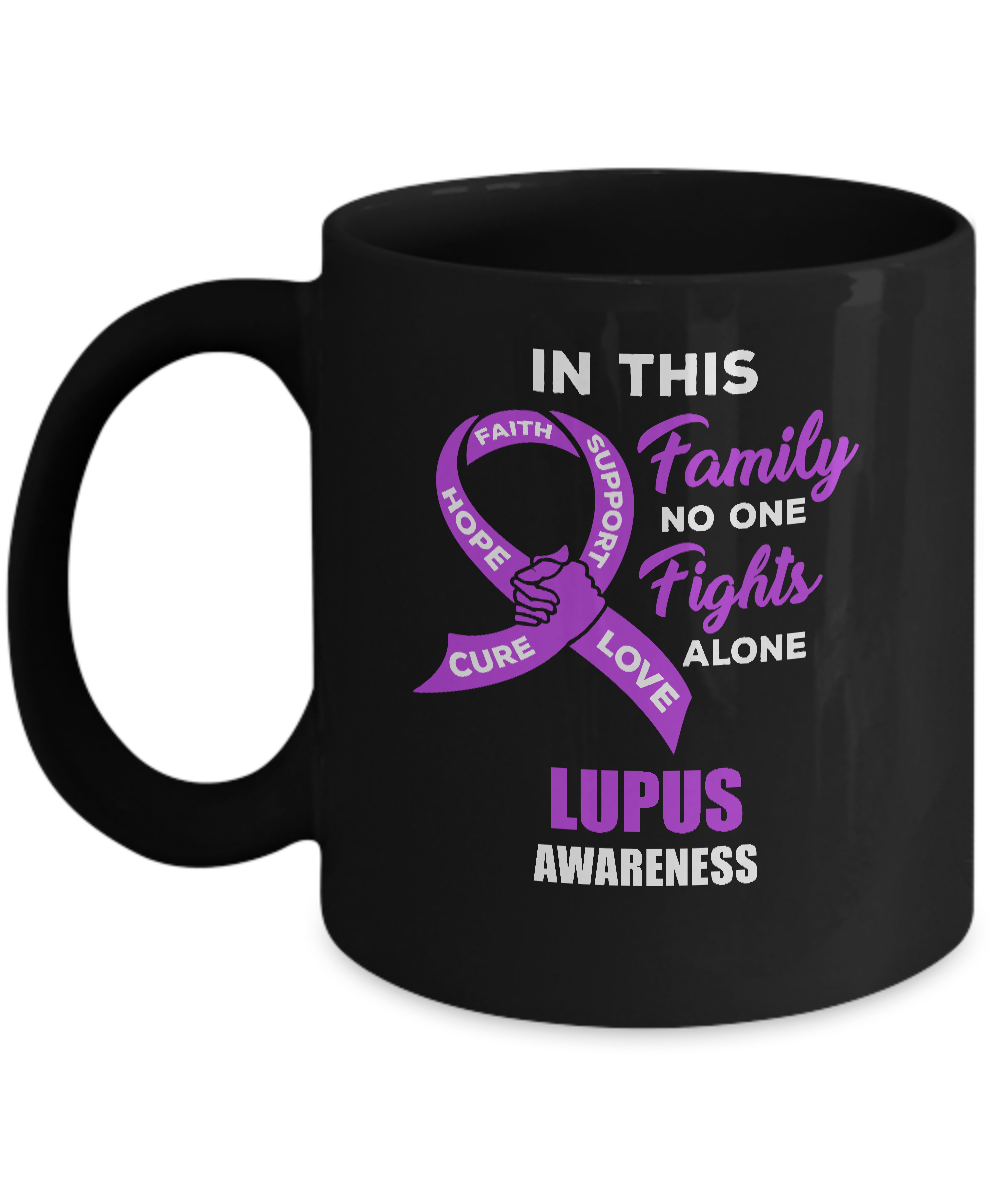 In This School No One Fights Lupus Awareness Alone Mug-Coffee Mug-11oz Mug-Black