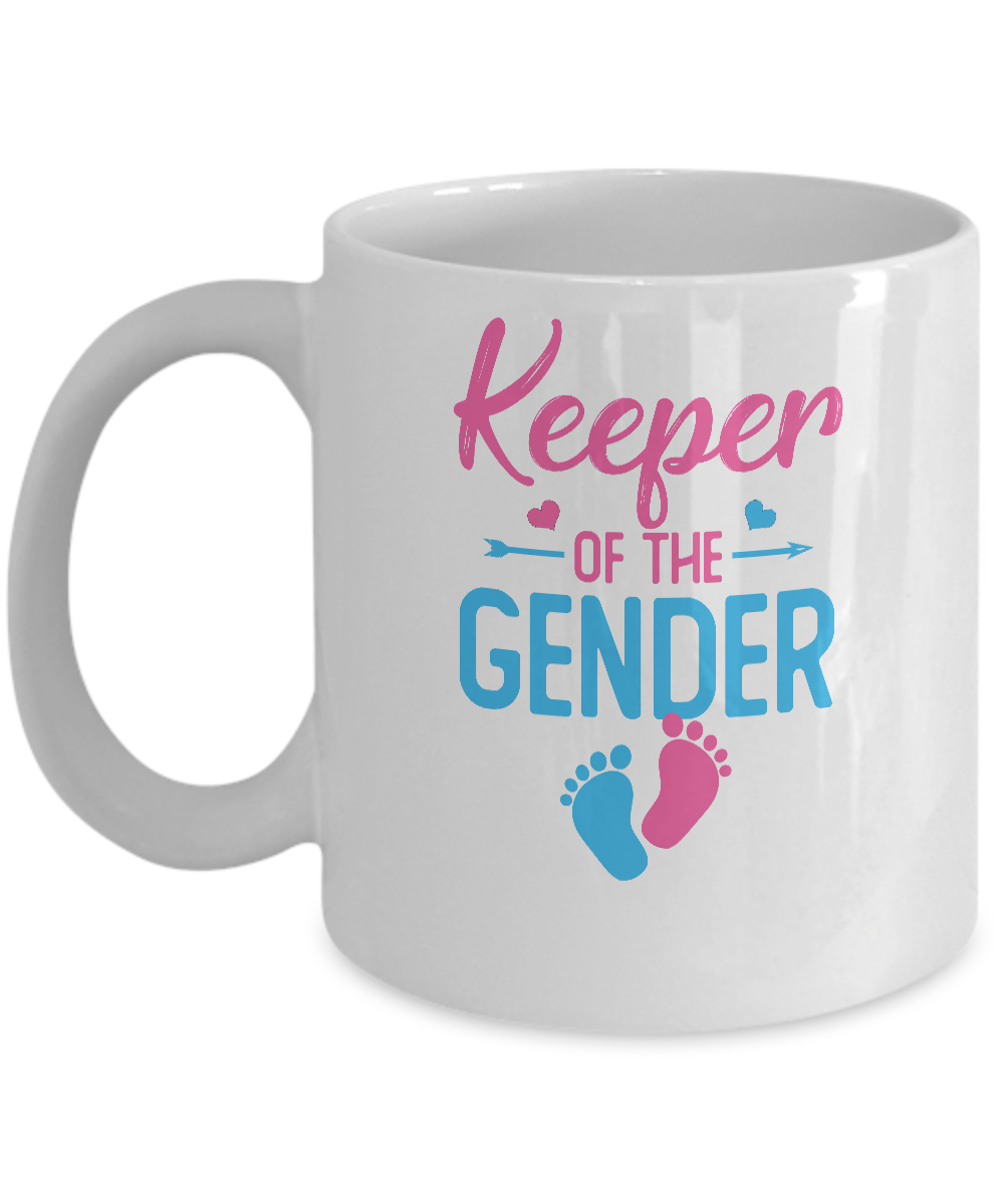 Keeper Of Gender Reveal Party Idea Baby Announcement Mug-Coffee Mug-11oz Mug-White