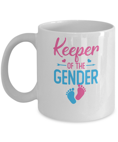 Keeper Of Gender Reveal Party Idea Baby Announcement Mug-Coffee Mug-11oz Mug-White