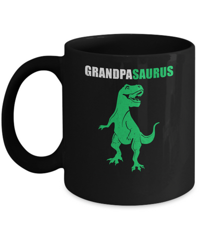Grandpasarus Funny Dinosaur First Time Grandpa Fathers Day Mug-Coffee Mug-11oz Mug-Black
