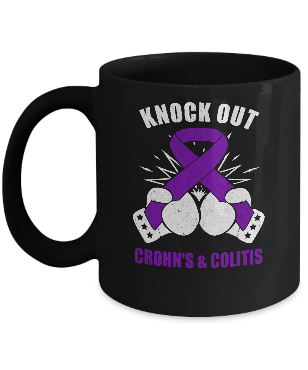Boxing Knock Out Crohn's Colitis Awareness Support Mug